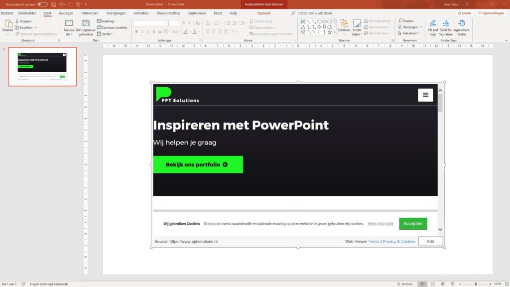 Web viewer PowerPoint plugin