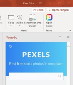 Pexels PowerPoint plug-in